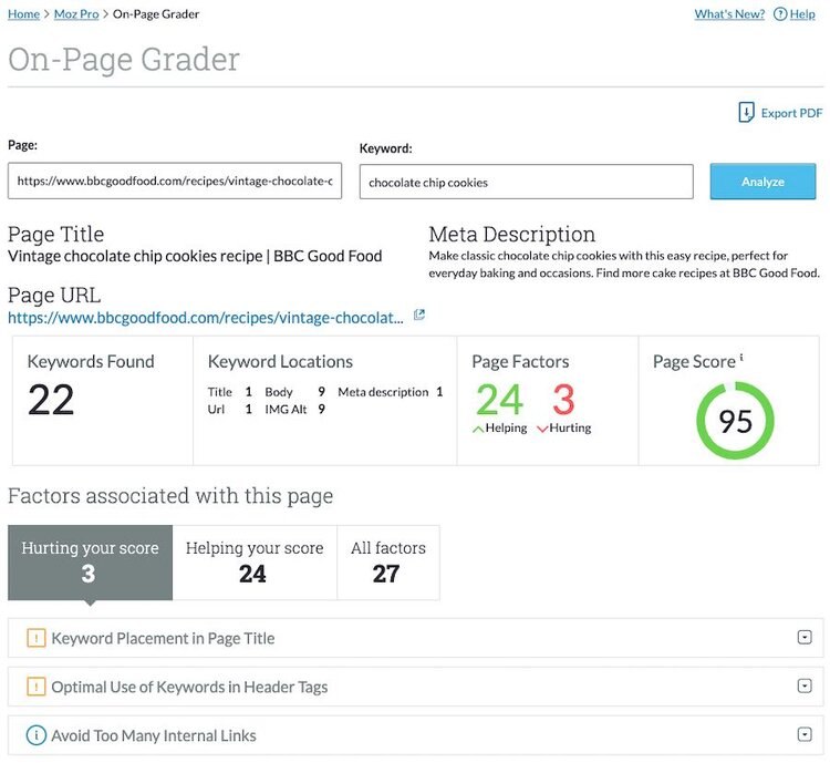 moz on page grader